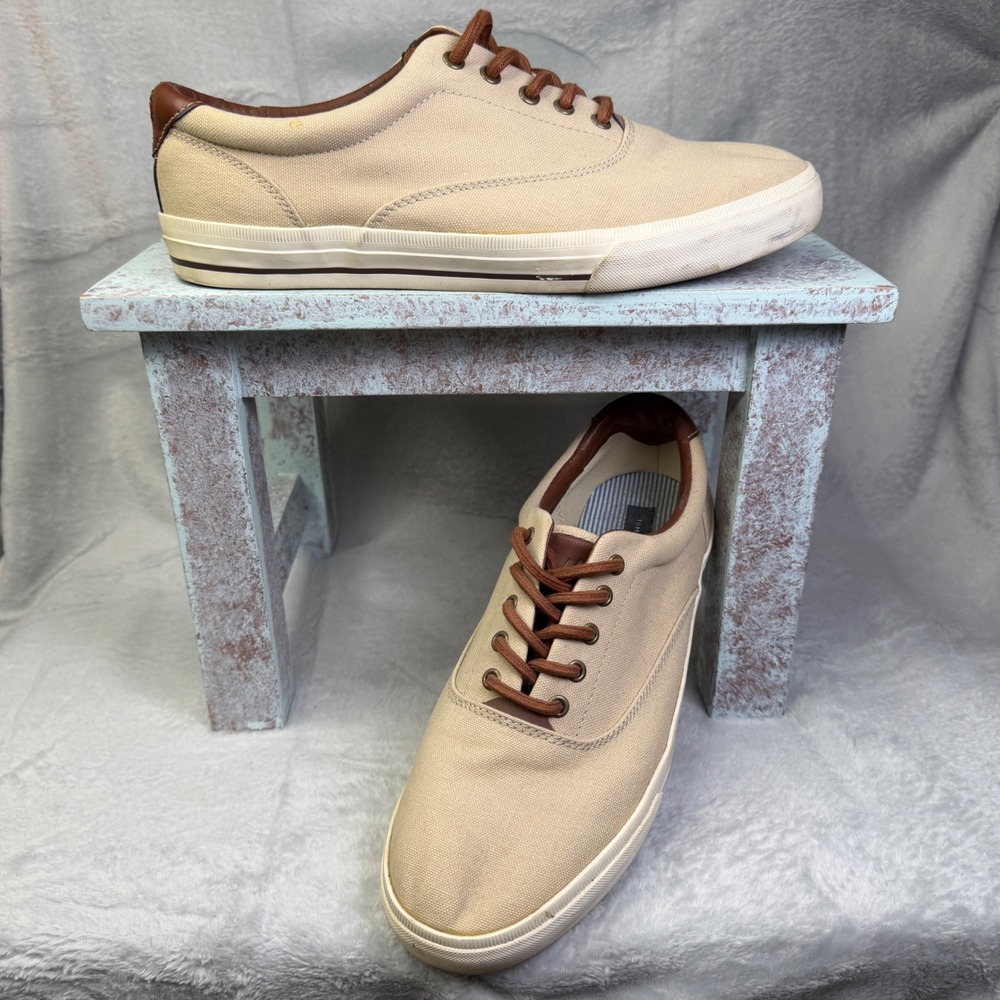 Tommy Hilfiger TMPALMER-W Sneakers Mens 12 Beige Canvas Low Top Lace Up Shoes